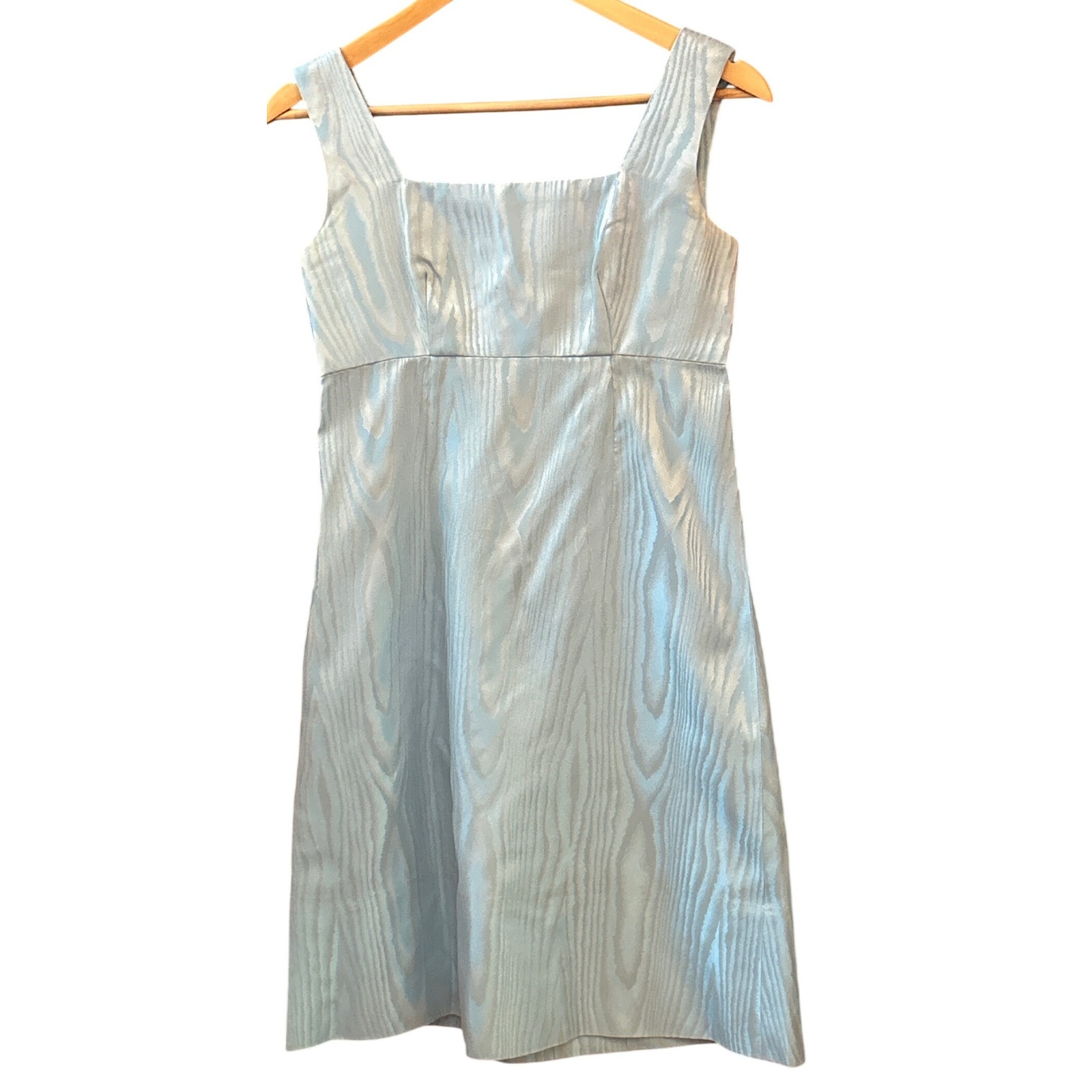 Vintage 60,S Moire Mini Dress Retro Mod Shimmer Cocktail Empire Waist Sleeveless